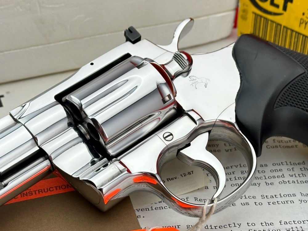 MINT 1988 Colt Python 6" 357 Magnum |*FACTORY BRIGHT STAINLESS*| 100% NIB!-img-5