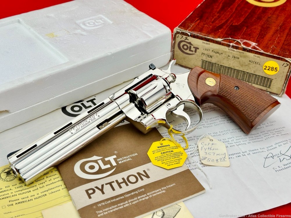 MUSEUM GRADE 1981 Colt Python 6" 357 Magnum |*FACTORY NICKEL FINISH*| NIB!-img-0