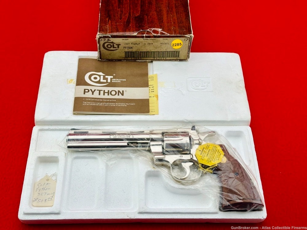 MUSEUM GRADE 1981 Colt Python 6" 357 Magnum |*FACTORY NICKEL FINISH*| NIB!-img-28