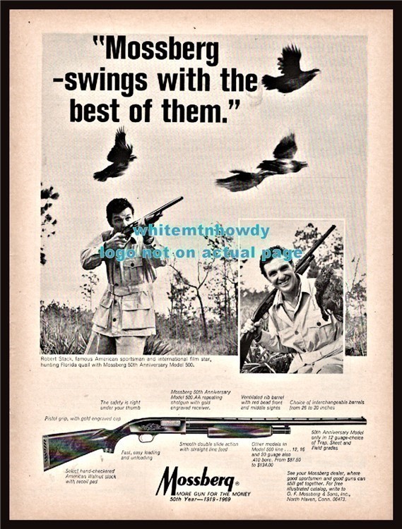 1969 MOSSBERG 500 AA 50th Anniv Repeating Shotgun PRINT AD-img-0