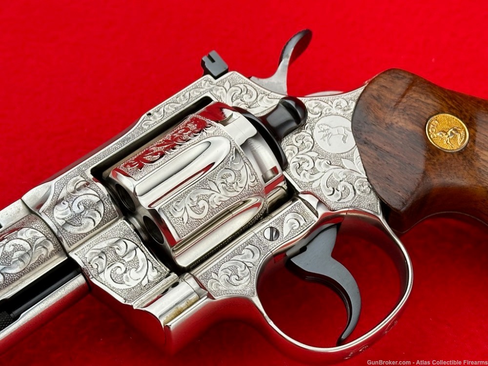 AMAZING Colt Python 6" Nickel 357 Magnum |*WALTER SHANNON MASTER ENGRAVED*|-img-5