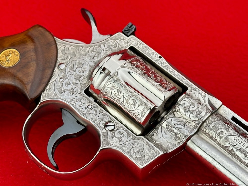 AMAZING Colt Python 6" Nickel 357 Magnum |*WALTER SHANNON MASTER ENGRAVED*|-img-11