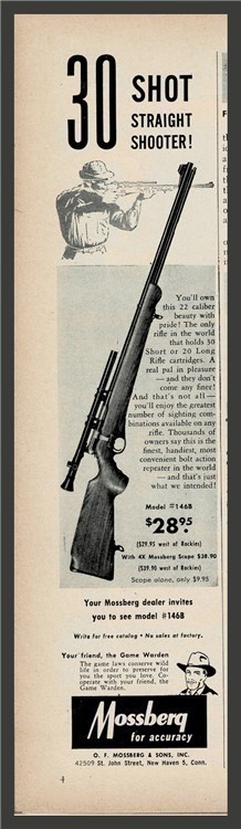 1954 MOSSBERG Model 146B Rifle PRINT AD orig price $28.95-img-0