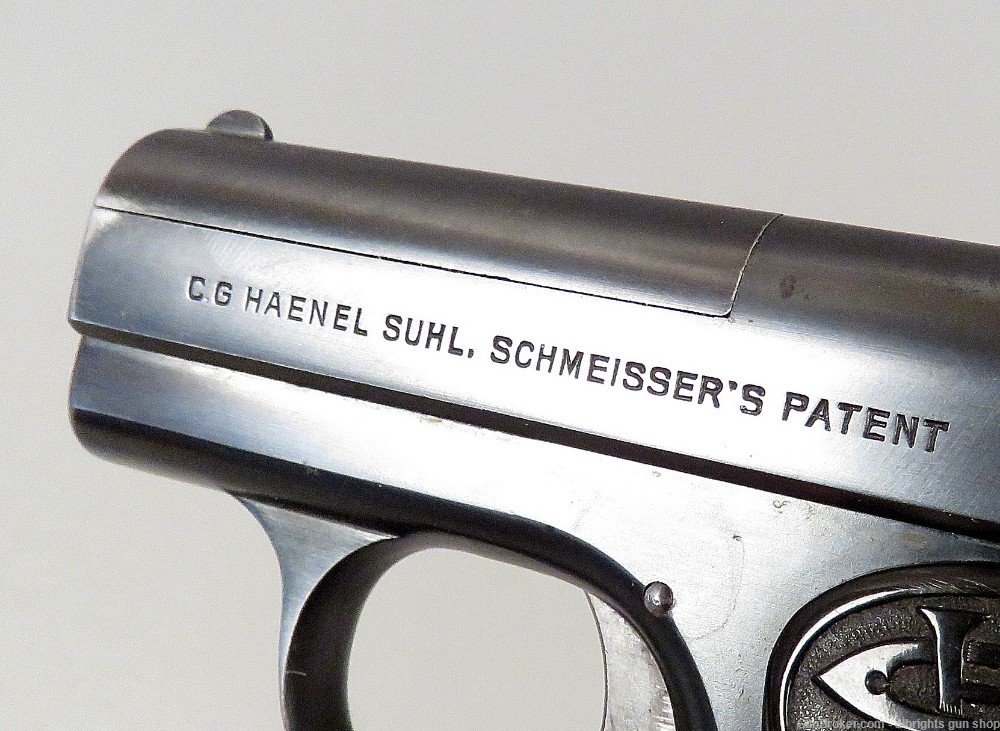 C G HAENEL / SCHMEISSER 6.35 / 25 Auto German Pocket Pistol VERY NICE -img-12