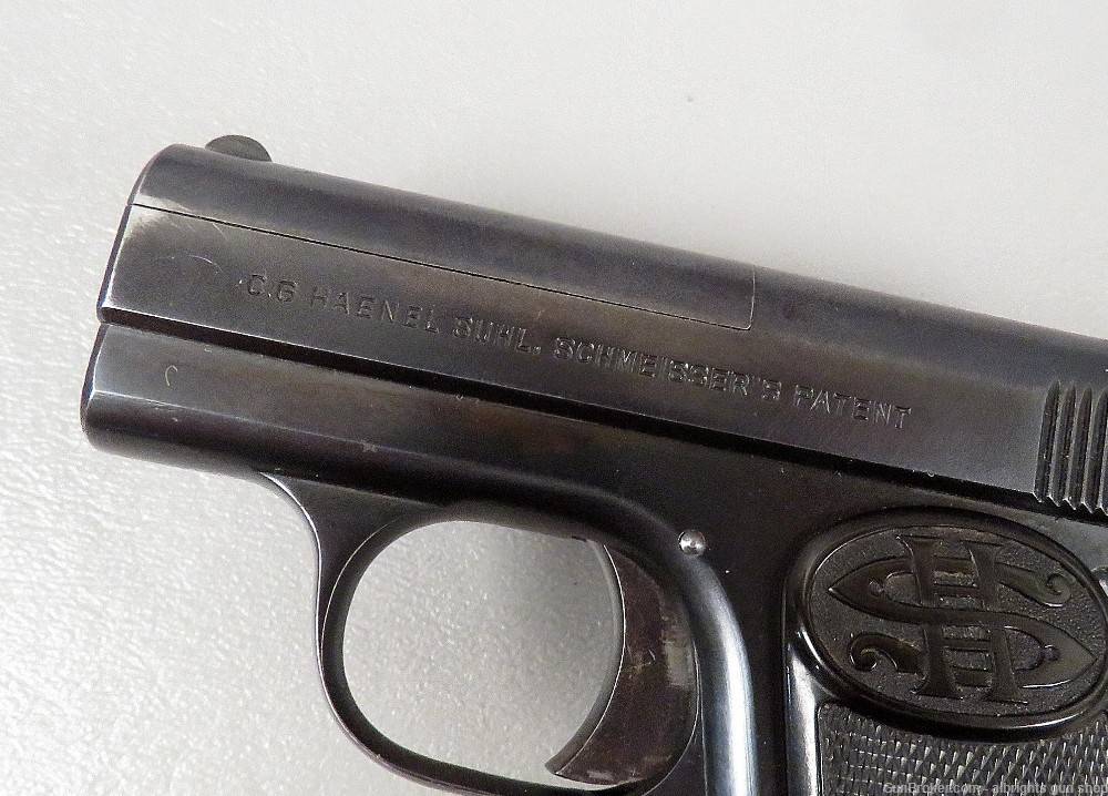 C G HAENEL / SCHMEISSER 6.35 / 25 Auto German Pocket Pistol VERY NICE -img-6