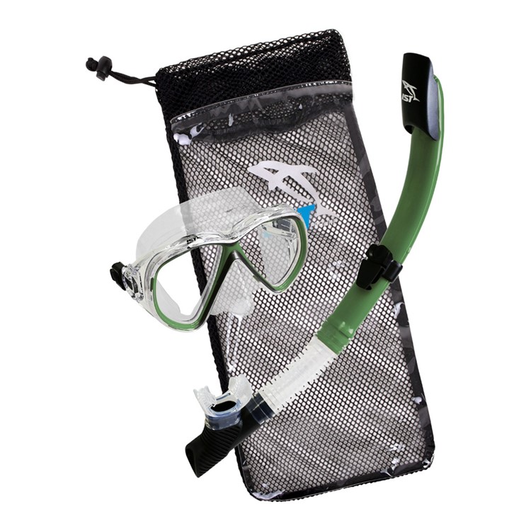 IST Junior Snorkeling Mask And Snorkel Green Combo Set (CSJ01-GN)-img-1