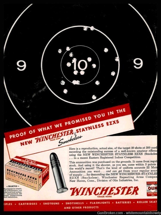 1947 WINCHESTER Staynless EZXS Ammunition Original PRINT AD-img-0