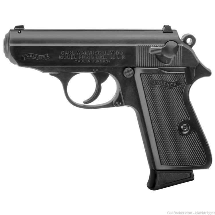 Walther 5030300 PPK/S 22LR 10+1 3.3" Black Steel TB Polymer Grip Safety    -img-2
