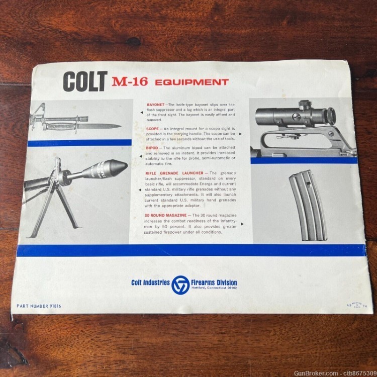 Colt M16 Brochure 5.56 Military Rifle Bulletin D-4-img-2