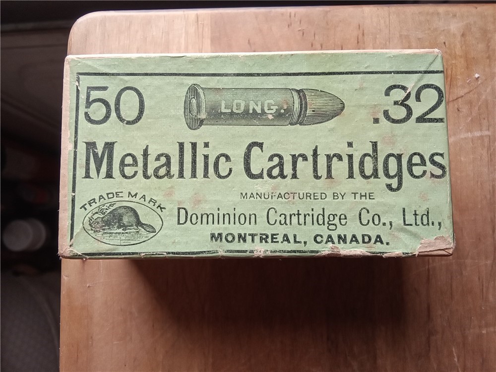 Vintage-RARE- Dominion Metallic  32 short  CF cartridges for Marlin rifles-img-0