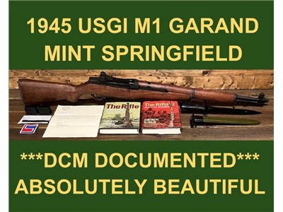 M1 GARAND 1945 SPRINGFIELD DCM MINT M-1 GARAND WWII WW2 EXTRAS