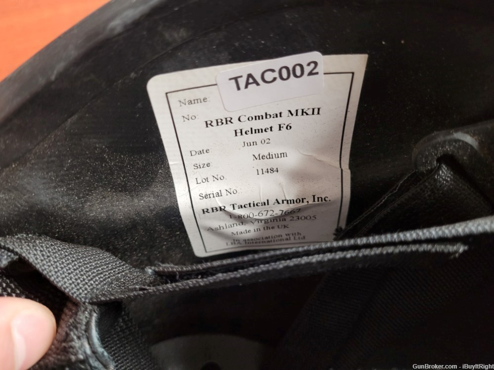 ONE (1) Police Surplus RBR Combat MKII Helmet F6 Level IIIA LARGE-img-5