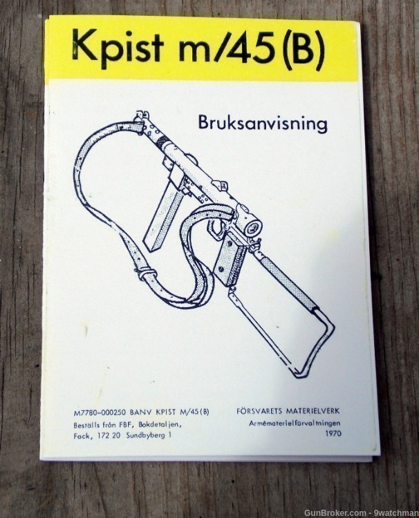 Swedish m/45 Special K Booklet Pamphlet-img-0
