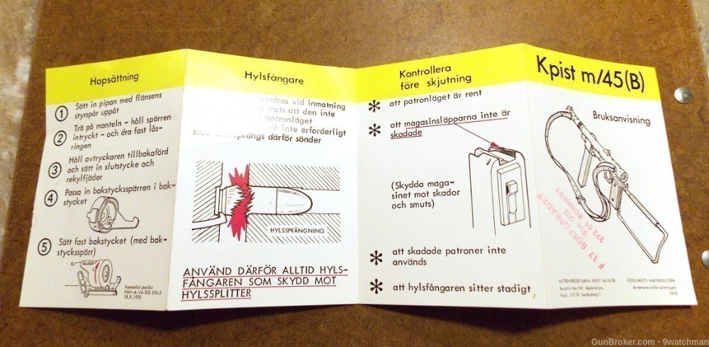 Swedish m/45 Special K Booklet Pamphlet-img-3