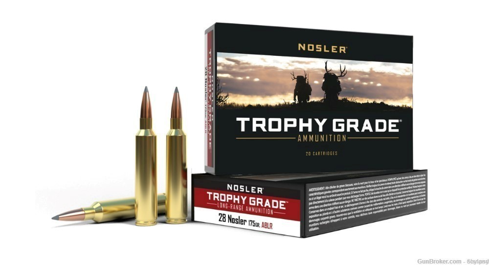 Nosler .28 Nosler 175GR ABLR 20/10 full case of 200 rounds 10 boxes 60155-img-0