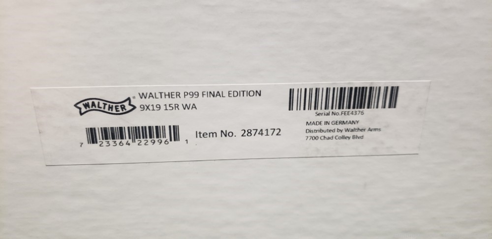 Brand New Walther P99 Final Edition P99AS 9mm 15rd Model 2874172-img-1