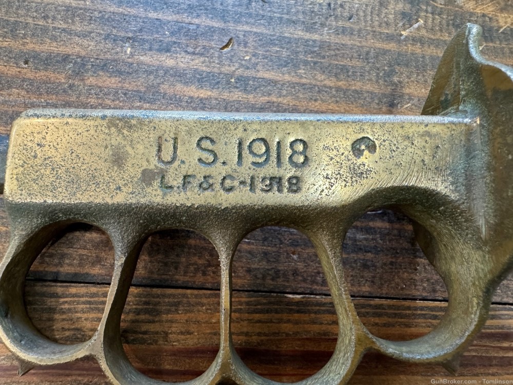 WW1 US LF&C 1918 Trench Brass Knuckle Knife dagger WW1 WWII fighting-img-1