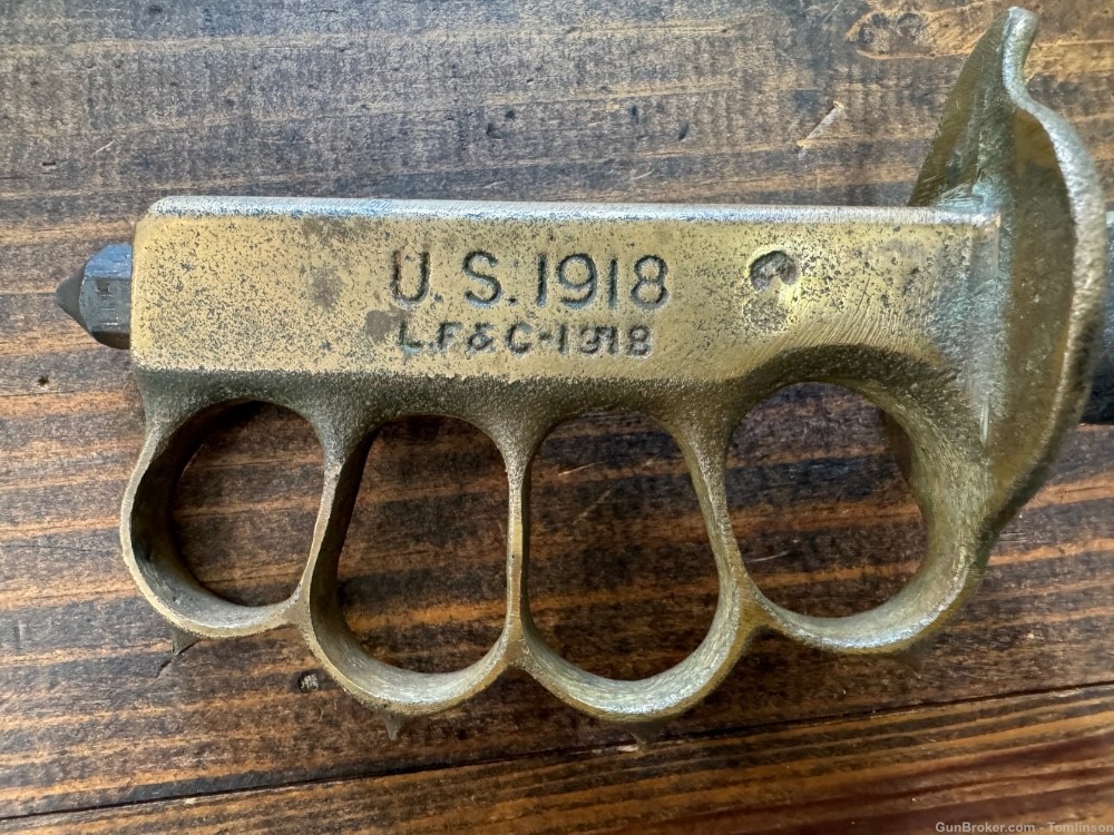 WW1 US LF&C 1918 Trench Brass Knuckle Knife dagger WW1 WWII fighting-img-27