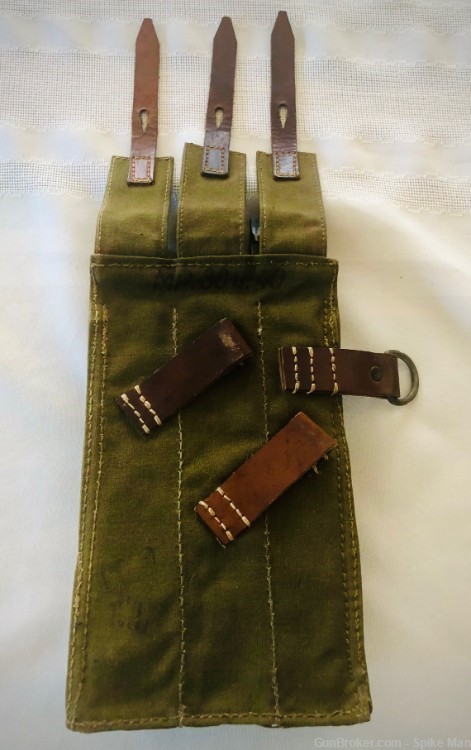WWII German Original MP40 issued Magazine Pouch with Magazines-img-1