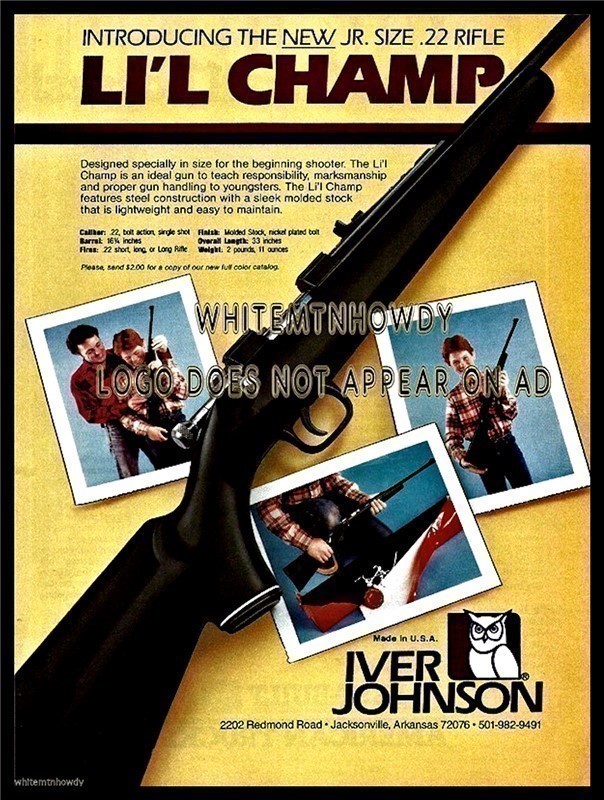 1986 IVER JOHNSON L'il Champ Jr Size Rifle PRINT AD-img-0