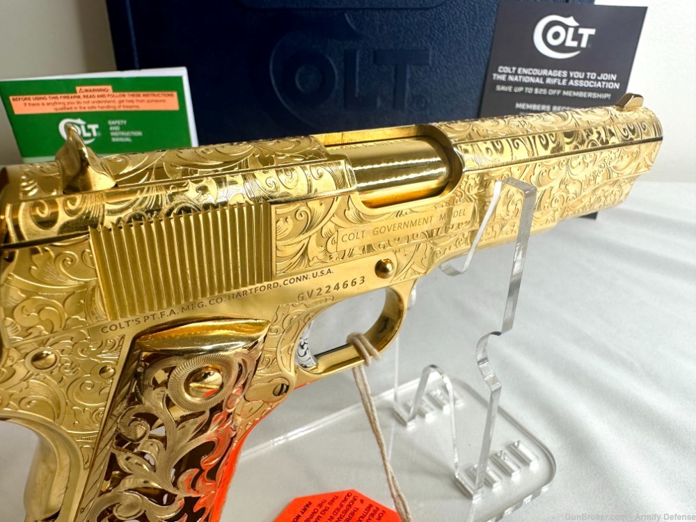 BREATHTAKING Colt 1911 24k GOLD ENGRAVED custom-img-4