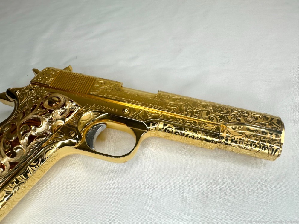 BREATHTAKING Colt 1911 24k GOLD ENGRAVED custom-img-13