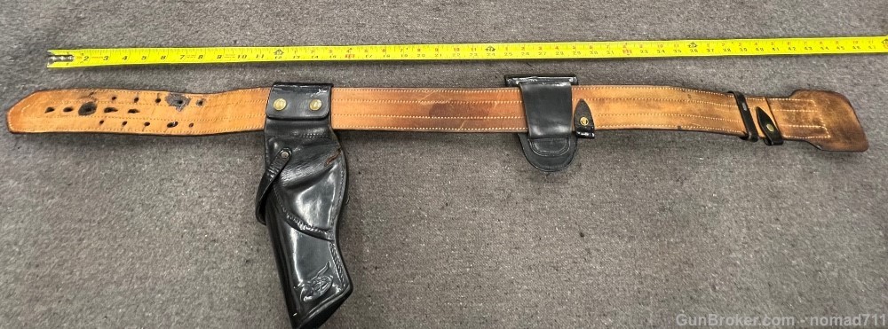 Vintage Leather Duty Belt and 3" Combat Magnum Hoslter -img-4