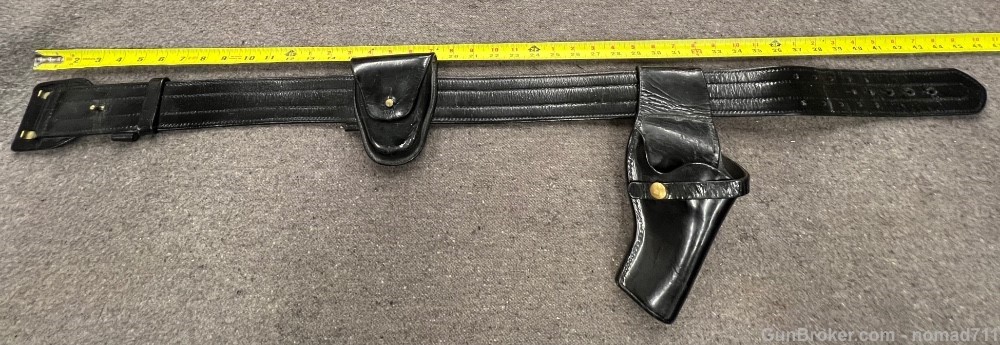 Vintage Leather Duty Belt and 3" Combat Magnum Hoslter -img-0
