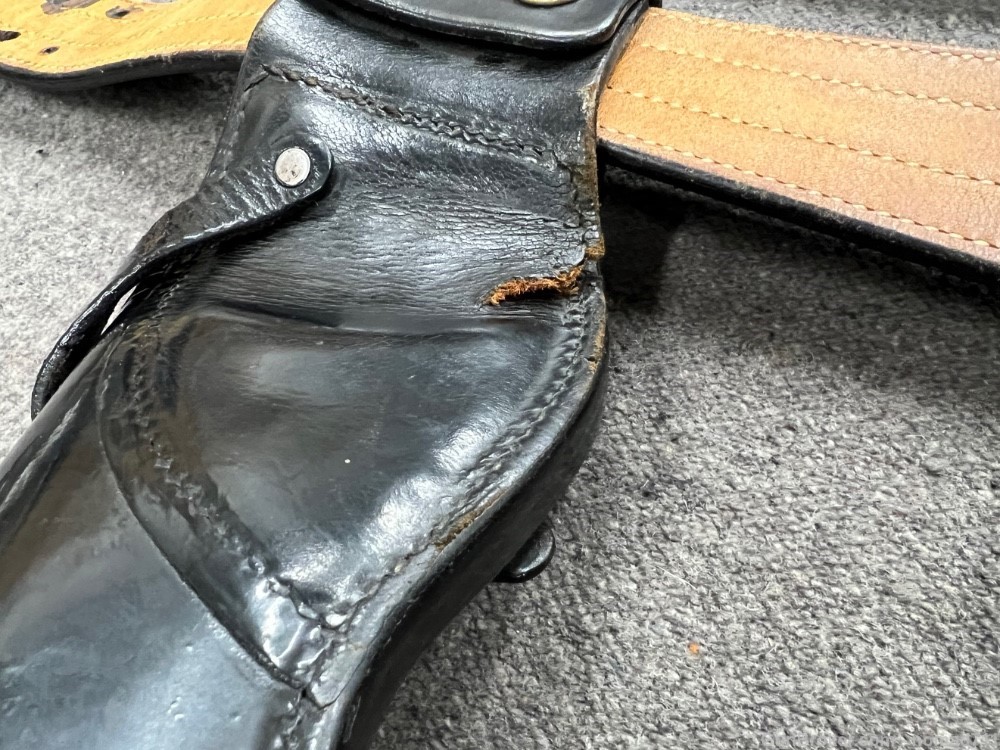 Vintage Leather Duty Belt and 3" Combat Magnum Hoslter -img-3