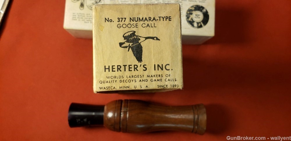 Herters World famous Numara No.377 Goose Call Box Manual vintage bird game -img-5