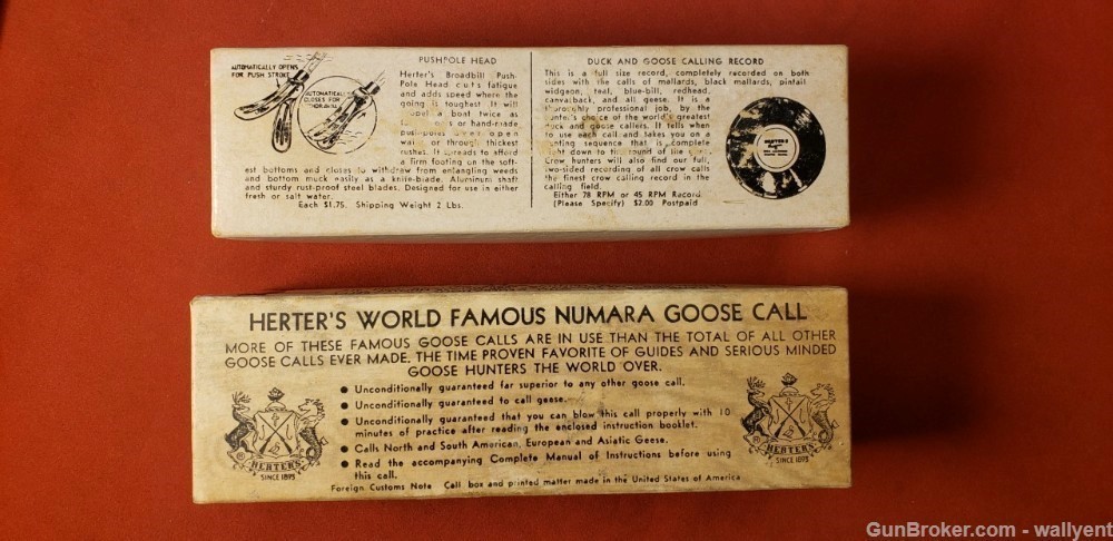 Herters World famous Numara No.377 Goose Call Box Manual vintage bird game -img-4