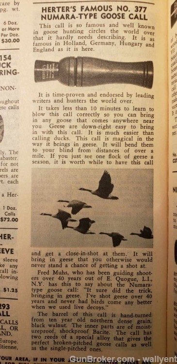 Herters World famous Numara No.377 Goose Call Box Manual vintage bird game -img-8