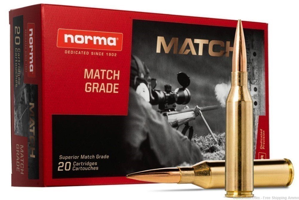 Free Ship!  100rd Norma Golden Target 300 Norma Mag 300gr SMK BTHP Match -img-0