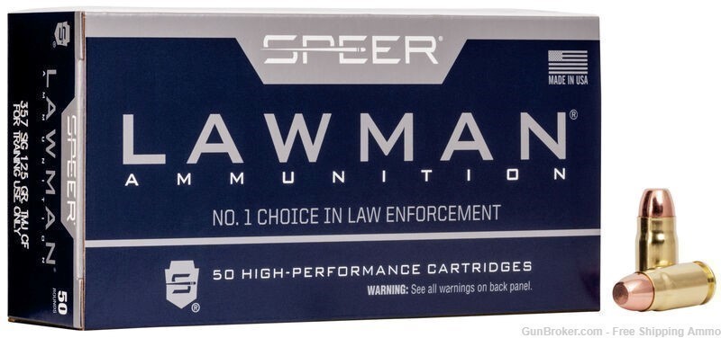 Free Ship! 500 Rounds Speer Lawman 357 Sig 125gr TMJ Ammo 53919-img-0
