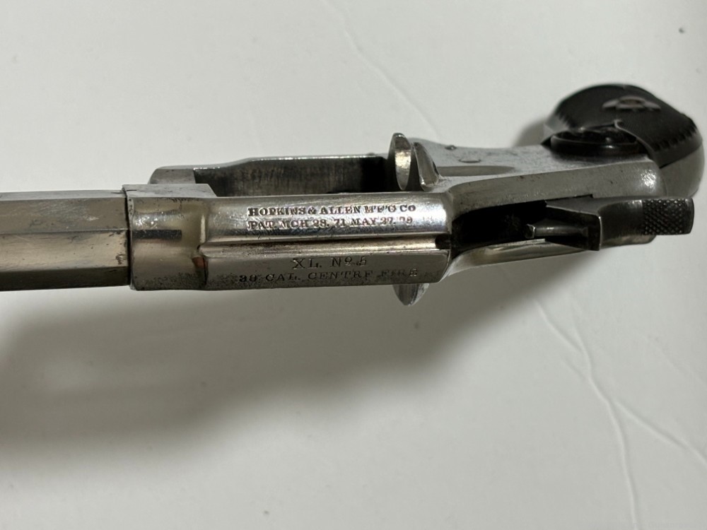 Extremely Rare Antique Hopkins & Allen No 5 spur trigger .38S&W Revolver -img-2