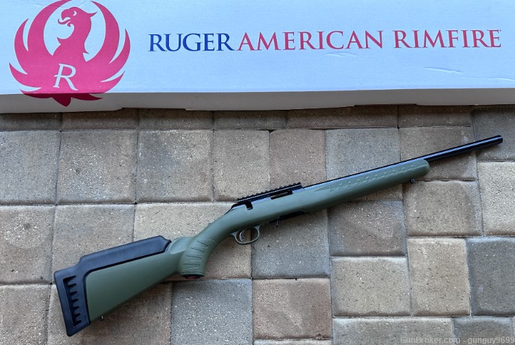No ReSeRv Ruger American Rimfire OD Green .22 LR 18" 10+1 Threaded Target-img-0