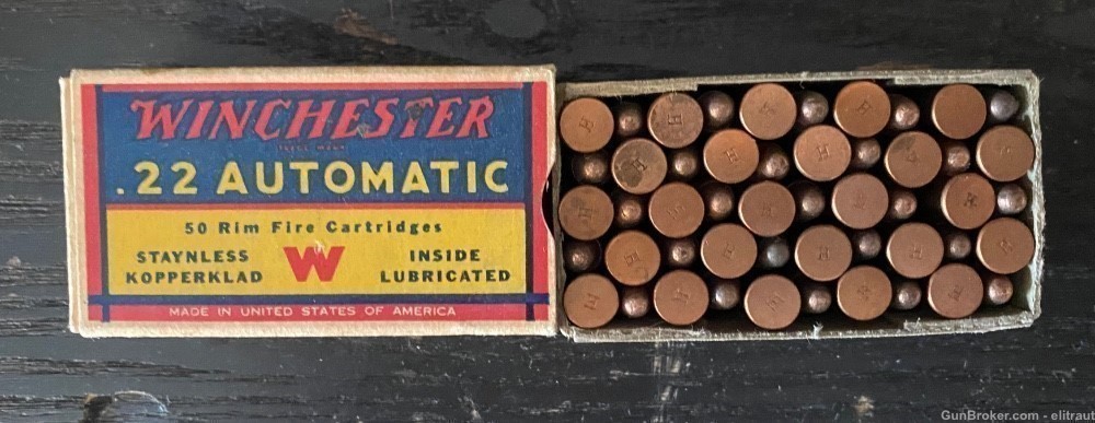 Winchester 22 Winchester Automatic 50rds Vintage full box NOS-img-4
