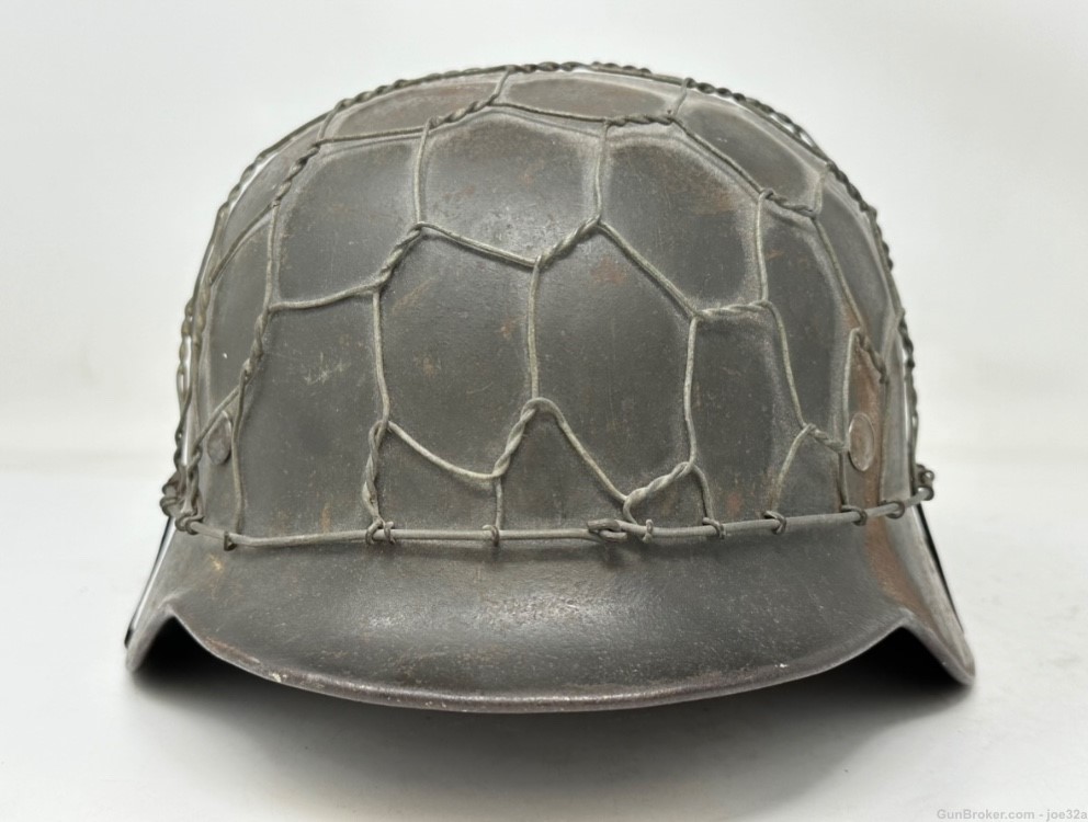 WW2 German M40 Half Basket CHICKEN WIRE Helmet WWII Camo ET66 uniform-img-2