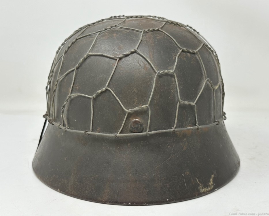 WW2 German M40 Half Basket CHICKEN WIRE Helmet WWII Camo ET66 uniform-img-5