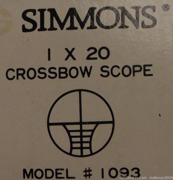 Simmons Model #1093 CrossBow Scope 1X x 20mm-img-1