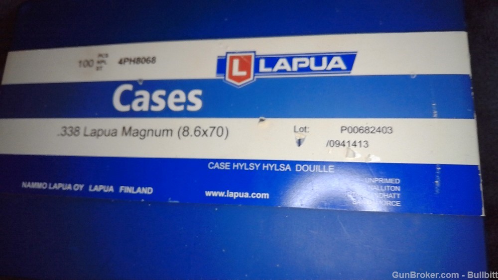 .338 Lapua Magnum Unprimed Brass (100 count)-img-1