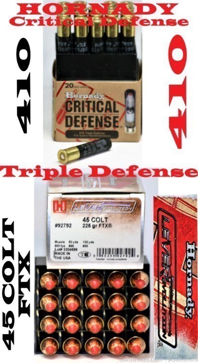45LC/410 COMBO Hornady BEST LEVEREvolution FTX 45LC & 410 Critical Defense -img-3