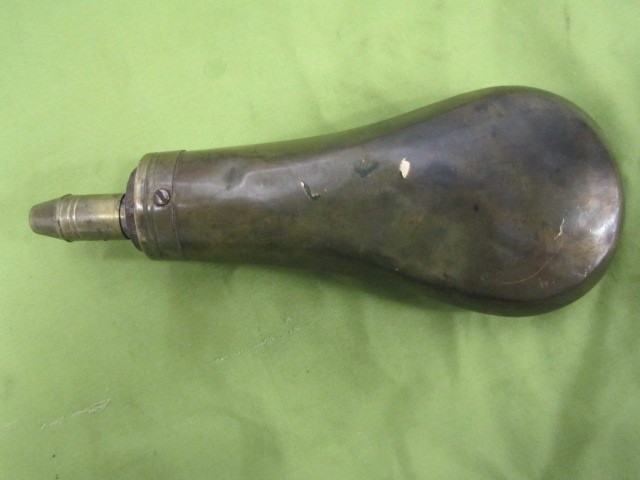 antique SYKES brass flask complete-img-0
