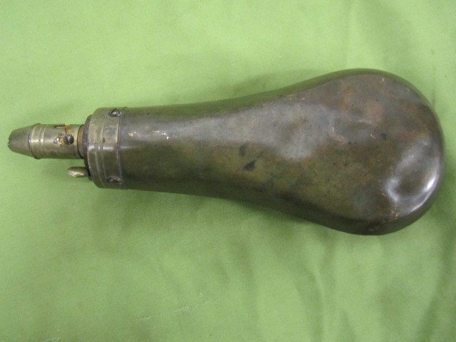 antique SYKES brass flask complete-img-1