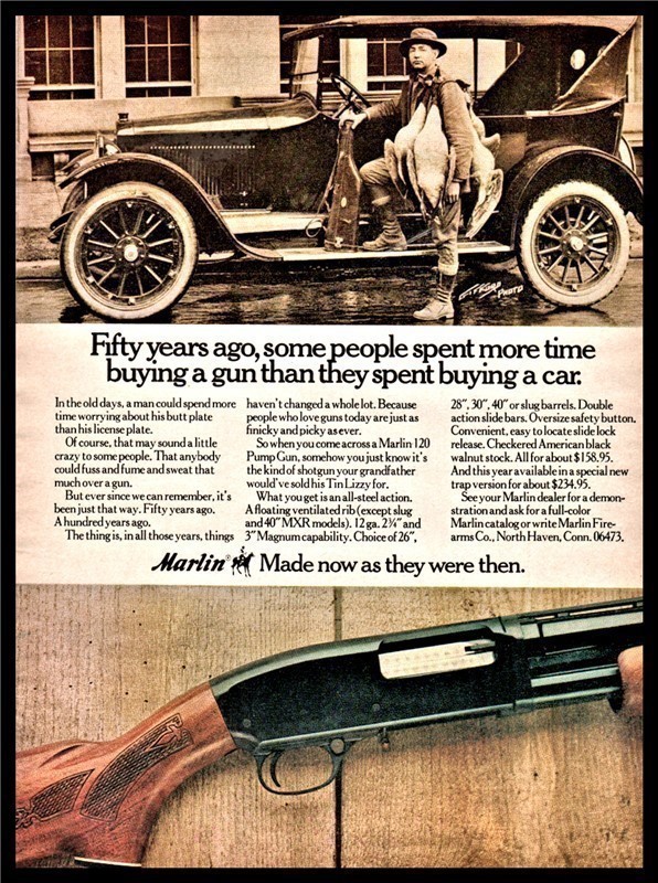 1974 MARLIN 120 Pump Shotgun PRINT AD-img-0