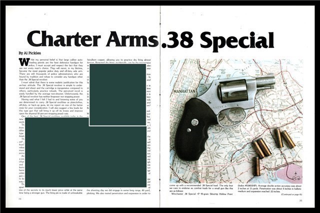 1984 CHARTER ARMS .38 Special Revolver 3-page Evaluation Article-img-0