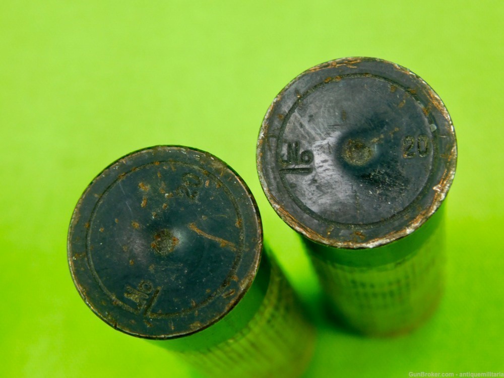 Vintage US Set of 2 20 Gauge Dummy Training Shotgun Round Shell Ammo-img-2