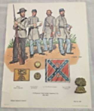 Co. Military Historians 1979 Print 17th Regiment SC Vol  &Souvenir hat pin-img-6