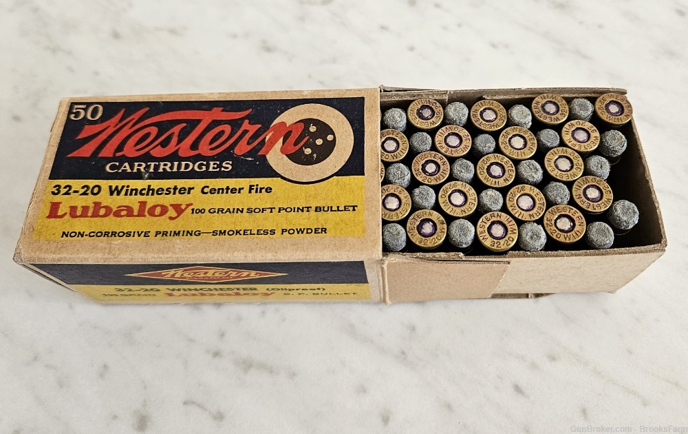 Vintage Collectors Ammo Western Cartridges Bullseye 32-20 Winchester 50 Rds-img-6