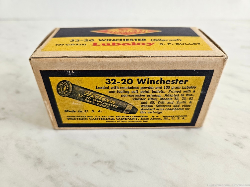 Vintage Collectors Ammo Western Cartridges Bullseye 32-20 Winchester 50 Rds-img-3